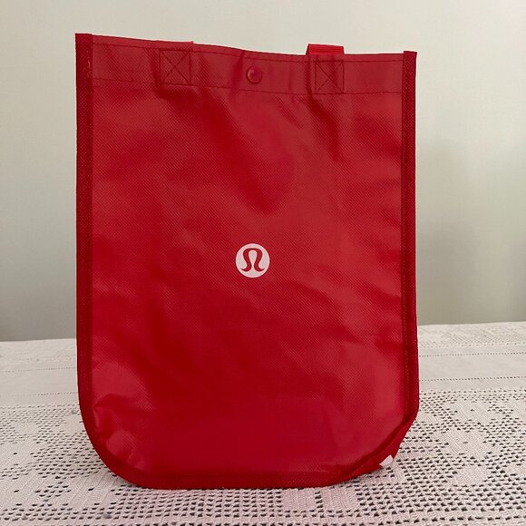 NEW Lululemon red & white small reusable tote bag - Picture 3 of 6
